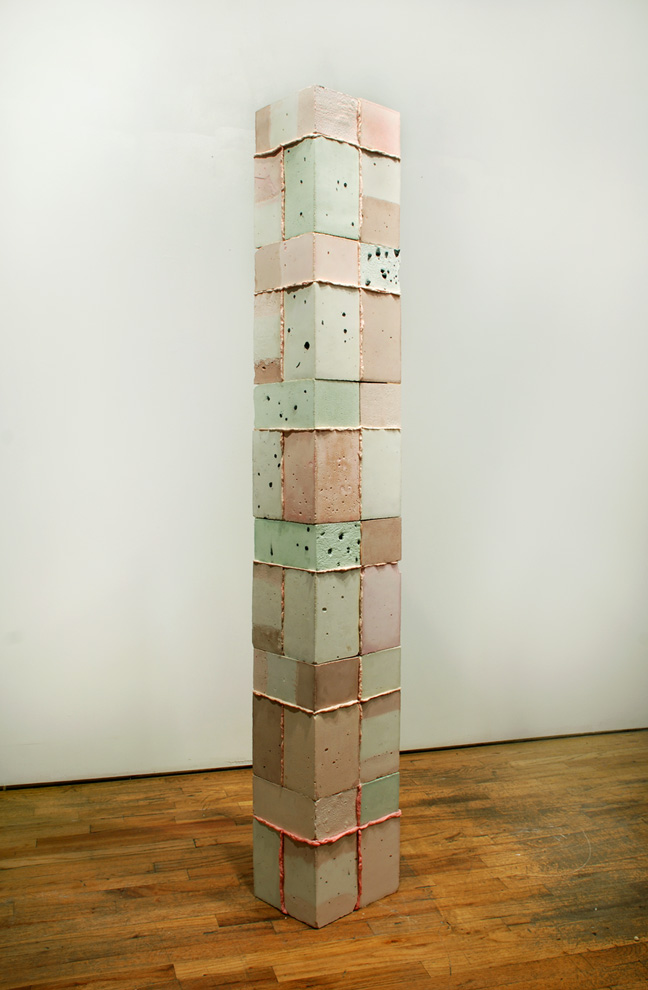 Untitled 2009 sculpture by Aaron King Art concrete, pigment, foam, gum 96'' x 12'' x 8''