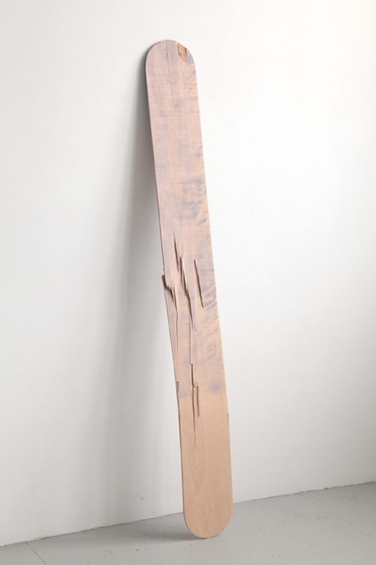 Untitled 2012 sculpture by Aaron King Art wood, pigment 80'' x 9'' x .5''