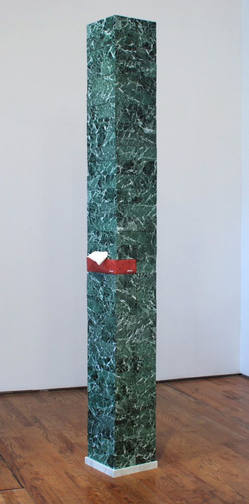 Untitled 2007 sculpture by Aaron King Art linoleum, mdf, tissue box 84'' x 10'' x 10''